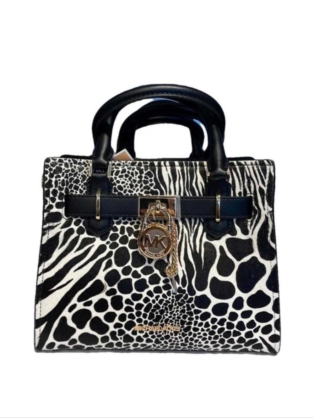 Michael Kors Hamilton Small Leather Animal Print Satchel